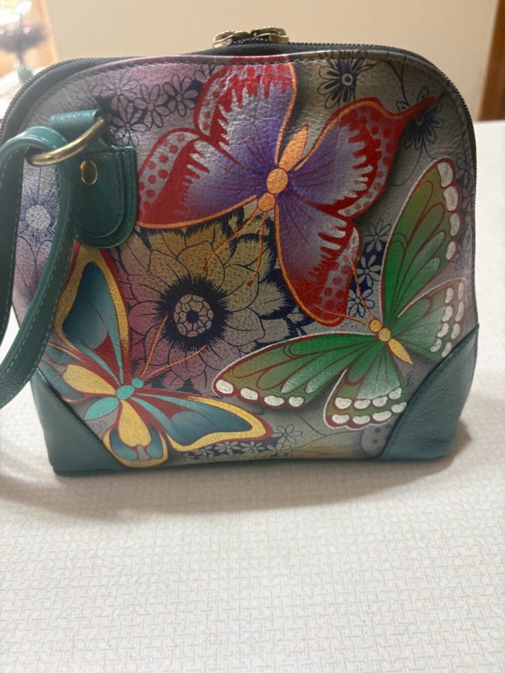 NWOT Butterfly Paradise ANNA for ANUSCHKA Crossbody/ Shoulder Bag